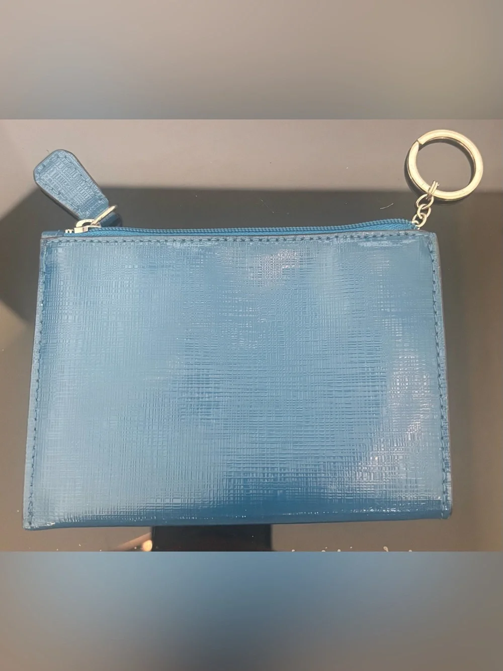 Coach Blue Patent Leather Card Wallet Wristlet